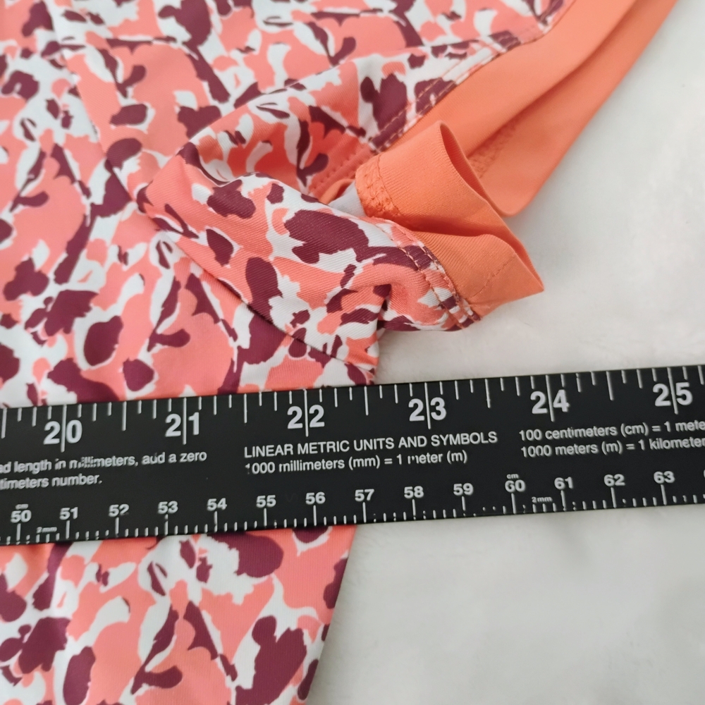 Etonic Womens XXL Golf Polo Shirt Coral Abstract Short Sleeve Floral Stretch Q - Picture 3 of 6